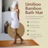 manufacturer direct bamboo bath mat (48 x 16 inches, large) or rug made of natural bamboo with wooden look, floor accessories for bathroom shower, sauna, spa, indoor or outdoor, non slip and water resistant trade price