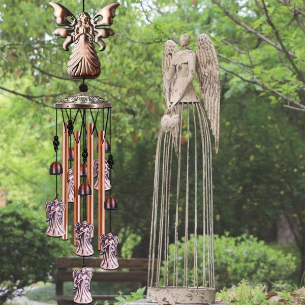 producer to buyer junqiu angel wind chimes, angel gifts for women mom, angel decor for outdoor room garden yard patio, religious wind chimes discounted pricing
