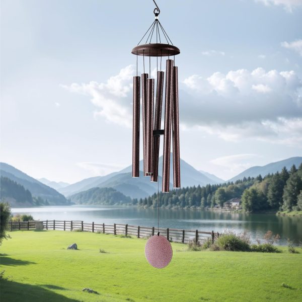 producer to buyer vevor large wind chimes for outside – 45" memorial wind chimes, unique 6-tube deep tone memorial wind chimes, bronze outdoor decor for patio, porch, garden, and backyard discounted pricing