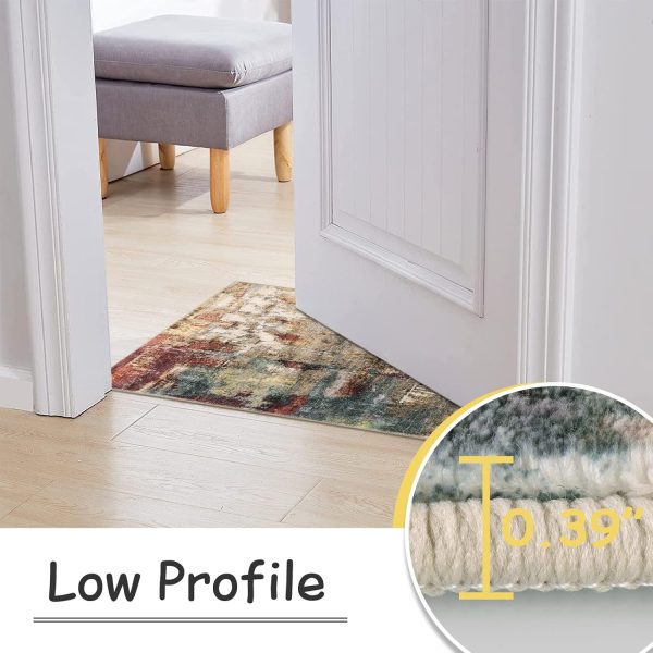 global sourcing lahome modern abstract area rug - 2x3 washable small entryway rug kitchen sink mat contemporary faux wool non-slip soft floor indoor carpet for front door kitchen bathroom pet rv,red/multi oem/odm services