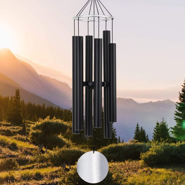 producer to buyer astarin wind chimes for outside tuned relaxing soothing large deep tone,36 inch low bass,memorial wind chimes sympathy for mom dad,black discounted pricing