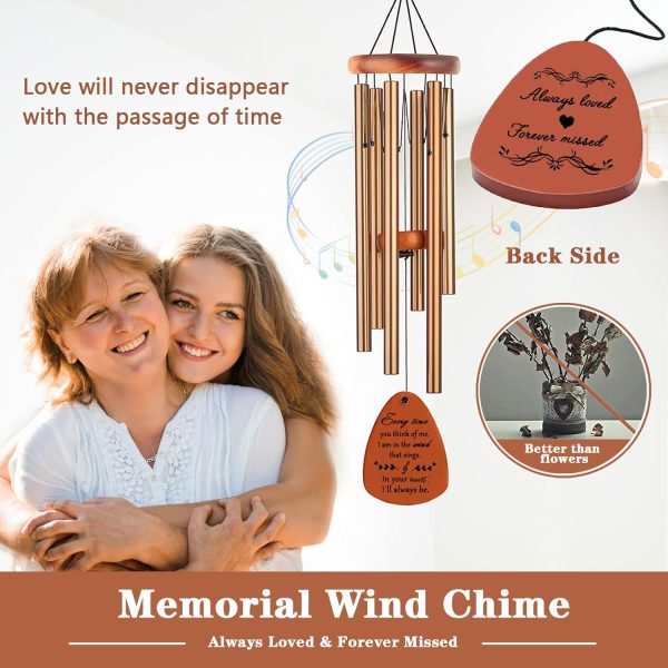 producer to buyer memorial gifts, sympathy wind chimes memorial wind chimes for loss of loved one prime, sympathy gift, bereavement/remembrance gifts in memory of loved one mother father, 30" wooden discounted pricing