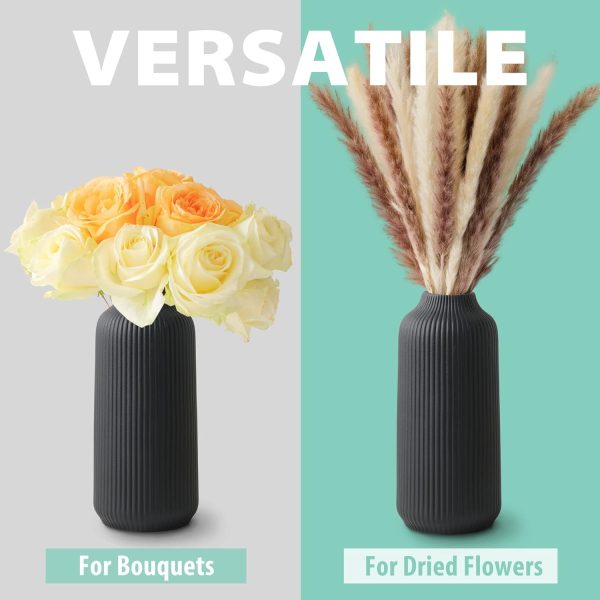 oem/odm services ceramic vase in nordic style, deco vase large for pampas grass as boho deco, vase black matt 8 inch for flowers, scandinavian design home decoration for fresh flowers, dried flowers (size m) affordable bulk deals