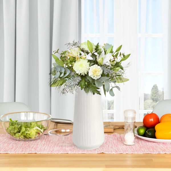 oem/odm services white ceramic vase, gukjob flower vase ceramic vase for flowers, decorative white vase for pampas grass, small vase for home living room dining table farmhouse office decor (white) affordable bulk deals