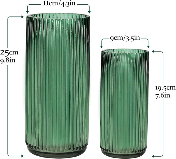 oem/odm services flower vase 7.6 inch green thickened glass vase for lego flowers,bookshelf,dinner table,office desktop,meeting room,bathroom,countertop,home christmas day decoration affordable bulk deals