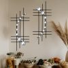 factory direct zexuiru 2 set bling metal wall art jeweled crystal hang wall decor rhinestone diamond iron abstract wall sculpture black volume discount