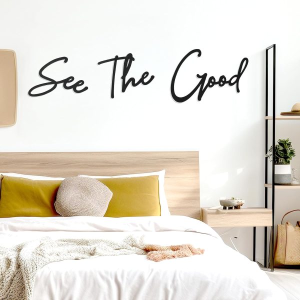 factory direct zzbakress see the good wall decor metal wall art see the good large living room wall decor black metal wall art for office modern signs for home wall decor (black, modern) volume discount