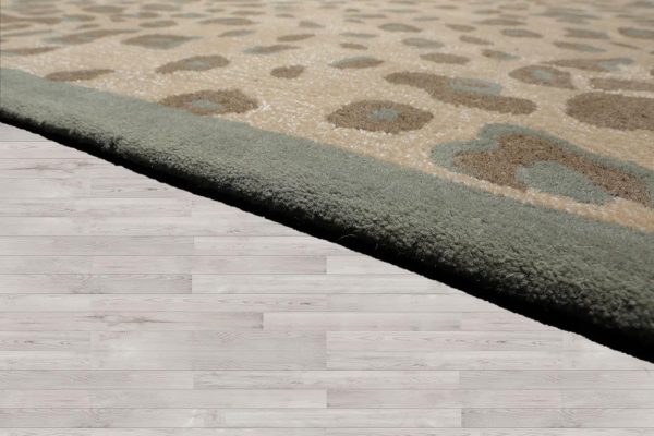 manufacturer direct 7'8''x10' modern leopard print tan wool and bamboo silk oriental rug multi sizes hand tufted for living room, bedroom, dining room, kitchen, hallway carpet trade price