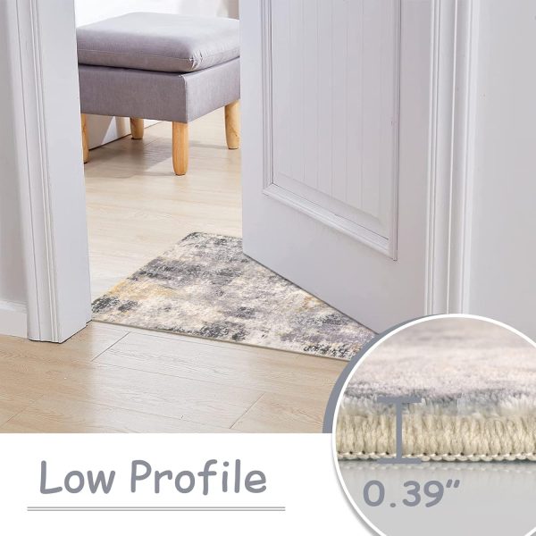 global sourcing lahome modern abstract area rug - 2x3 small gray bath rug soft washable non-slip contemporary entryway rug, door mat indoor entrance floor accent carpet for kitchen oem/odm services