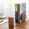 supplier direct muso wood book ends for shelves, non-slip bookends, heavy duty wooden bookend support for books and movies (walnut 1 pair) wholesale prices