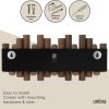 competitive pricing umbra picket wall-mounted coat rack rail hook with 5 retractable wood pegs – modern, space-saving storage organizer, walnut one-stop wholesale