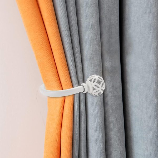 bulk purchase sumnacon 2pcs aluminum alloy curtain holdbacks - wall mounted drapery tiebacks with screws, decorative curtain holders for bedroom livingroom bathroom office home decor, white factory discount