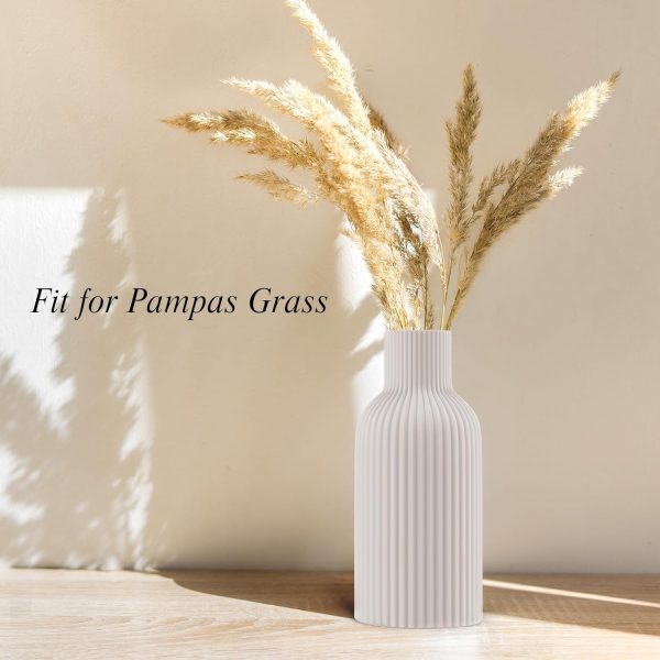 oem/odm services vase, white ceramic flower vase, minimalist modern home decor, matte finish pampas grass vase for table, fireplace, shelf, mantel, entryway and centerpieces affordable bulk deals