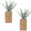 bulk purchase dahey 2 pack wood wall planter vase with artificial eucalyptus farmhouse wall hanging decor pocket planter for indoor fake plants greenery flowers, livingroom bedroom kitchen home office decoration trade price