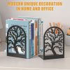 supplier direct vfine bookends 1 pair, black metal book ends, bookends for shelves, unique decorative tree book ends for shelves, book ends to hold books, book stopper, bookend for home office (style b) wholesale prices