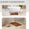 manufacturer direct acacia wood bath mat 23.8” x 15.3”, wooden shower mat for bathroom, footmat, standmat for multipurpose, non-slip floor mat for indoor, outdoor uses (walnut) trade price