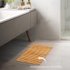 manufacturer direct strand woven bamboo bath mat bathroom rugs floor wood shower bathtub waterproof non slip accessories 16x24 inch easy to clean, suitable for outdoor, light color, 1 pc trade price
