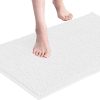 global sourcing subrtex bathroom rugs chenille bath rug soft short plush bath mat soft shower mat water absorbent shower mat quick dry machine washable(white,16" x 24") oem/odm services