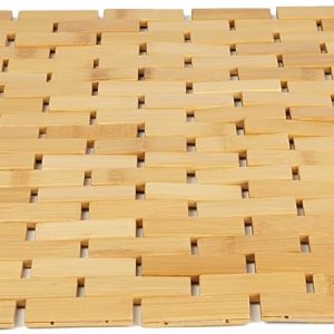 manufacturer direct mind reader bath mat, shower mat, bathtub mat, bathroom accessory, wood, rayon from bamboo, 23.5"l x 16.5"w x 0.4"h, brown trade price