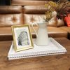 wholesale direct wood decorative coffee table serving tray, farmhouse rectangular tray with wooden bead for ottoman, entertaining, home decor, 15.7”*11.8”*1.57” (whitewashed) bulk purchase at factory prices
