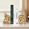 supplier direct unique cast iron girl thinker bookends, heavy-duty decorative book stoppers for shelves, creative home and office desk ornaments, 1 pair/2 pieces, 5.9" wholesale prices