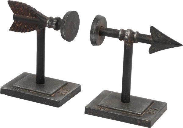 supplier direct creative co-op bronze arrow shaped cast iron bookends (set of 2 pieces) wholesale prices