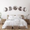 bulk purchase 5 pieces moon phase wall decor boho hanging moon phase nordic wood wall art for living room bedroom home wall decoration room apartment bar ornament (brown) trade price