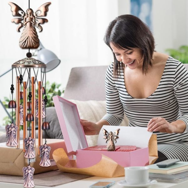 producer to buyer junqiu angel wind chimes, angel gifts for women mom, angel decor for outdoor room garden yard patio, religious wind chimes discounted pricing
