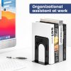 supplier direct happyhapi book ends, bookends, metal bookend for shelves, non-skid book end to hold books, black book stopper/holder for office home kitchen, 5.7x 4.9 x 6.5 in, 3 pair(6 pcs, large) wholesale prices