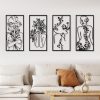 factory direct cindeer 4 pcs metal minimalist abstract woman wall art line drawing wall art decor minimalist single line art female home hanging wall art decor for bedroom kitchen bathroom living room (black, fresh) volume discount