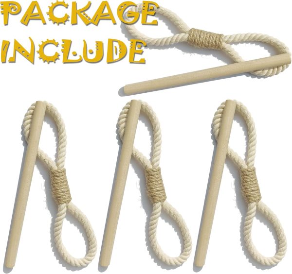 bulk purchase curtain holdbacks boho tiebacks for drapes, farmhouse jute rope cotton tie backs with rustic wood club, curtain accessories holders for indoor outdoor use, set of 4 factory discount