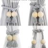 bulk purchase 4 pack grey magnetic curtain tiebacks cotton hand woven tieback holdback decorative tie backs for drapes with wooden buckle no tools required factory discount
