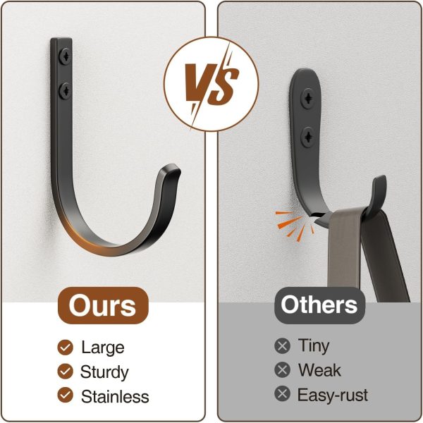 competitive pricing wall hooks for hanging towel/coat - 22lb screw in metal hanger wall mount, for outdoor, closet, door, bathrooms, for backpack, robe, black 5 pack one-stop wholesale