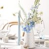 oem/odm services ceramic vase for decor, 6 inch+7.1 inch white flower vase for lego flowers, tulip and pampas grass, embossed farmhouse vases for centerpieces,home living room dining table office decor, arctic white affordable bulk deals