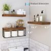 bulk purchase qeeig bathroom shelves over toilet wall mounted floating shelves farmhouse shelf toilet paper storage small 16 inch set of 3, rustic brown (019-bn3) trade price