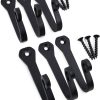 competitive pricing decorative wall hooks (6 pack) - black - cast iron - multi-purpose rustic décor - hanging metal hook set - home & office - for towels, coats, plants, pots & pans, mugs, hats, & more - claimed corner one-stop wholesale