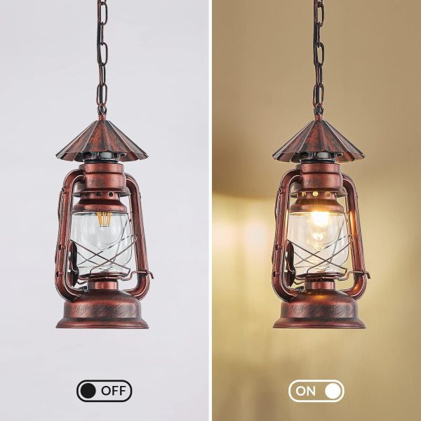 custom wholesale noxarte vintage pendant light lantern ceiling light fixture with glass shade adjustable chain for kitchen island farmhouse loft porch width 7 inch x height 15 inch oem/odm services
