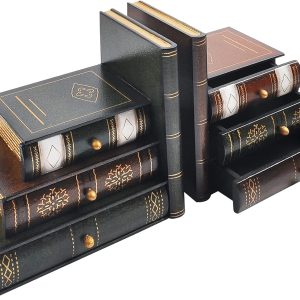 supplier direct bookends vintage decorative book organizer wooden false book shelf tidy bookends for office, library or study (311) wholesale prices