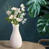 oem/odm services unbreakable vase for flowers, ceramic look plastic vase for home decor, living room, table (seashell white) affordable bulk deals