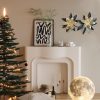 factory direct liffy black gold metal flowers wall decor,15" 3d multi-layer modern floral art, rustic distressed hanging decor for indoor, bedroom living room garden patio, home decoration accent volume discount