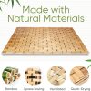 manufacturer direct natural bamboo bath mat, 24 x 16 inches non-slip bamboo shower mat, waterproof foldable small wood bath mat for bathtub, sauna, spa, indoor or outdoor bathroom accessories trade price