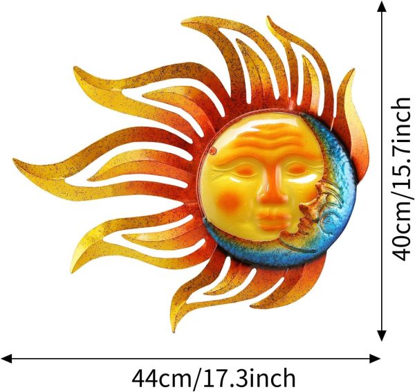 factory direct wotieuns metal sun wall decor outdoor garden fence art sun moon wall art hanging lndoor living room yard home wall sculpture volume discount