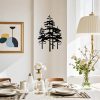 factory direct metal pine tree wall art decor nature home decor cedar tree metal sign wall decorations for living room, nature forest metal decor, tree wall art, nature lover gift (black, larger) volume discount