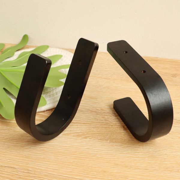 bulk purchase ocioli 2 pieces curtain tiebacks wood curtain holdbacks u shaped curtain hooks curtain tie backs wall mount curtain holder curtain pull backs tie backs for curtains (black, 2) factory discount