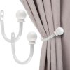 bulk purchase sumnacon set of 2 decorative curtain holdbacks, wall mounted aluminum alloy window drapery tiebacks for bedroom, livingroom office come with screws, white factory discount