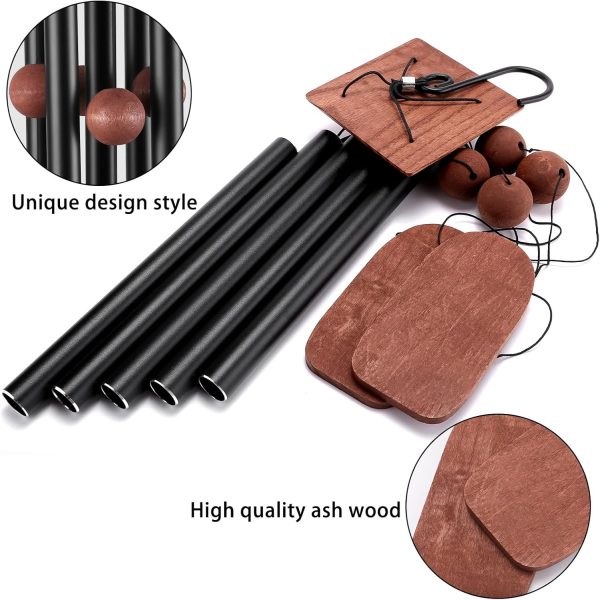 producer to buyer wind chimes for outside deep tone, 36in sympathy wind chimes outdoor clearance, gifts for mother's day and christmas, outdoor decor for garden, patio, yard（wood wind chime, black） discounted pricing