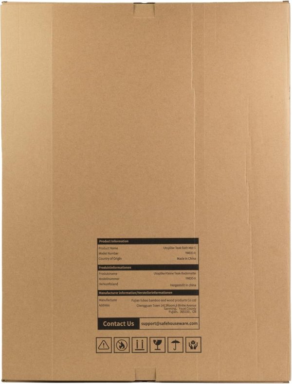 manufacturer direct utoplike (24"x18") teak wood bath mat, shower mat for bathroom, wooden floor mat square large for spa home or outdoor trade price