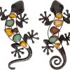 factory direct liffy metal gecko wall decor large 2 pack, outdoor lizard wall art, metal lizards wall decor, gecko metal wall art for home garden yard fence(15inch) volume discount