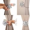 bulk purchase suq i ome luxury big crystal magnetic curtain tieback and holdback flower curtain clips buckle curtain holder for home office decoration (silver a,2pcs) factory discount