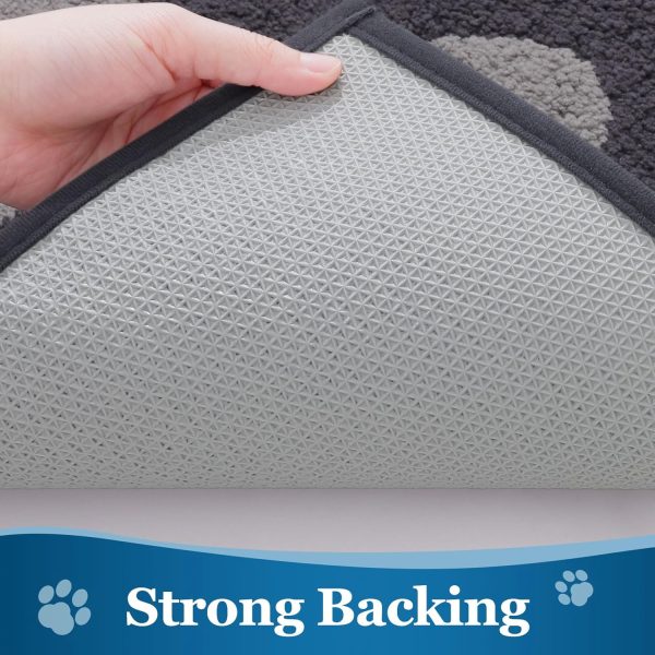 global sourcing buganda dog door mat for muddy paws, absorbent dirt trapper washable indoor door mat, non slip low-profile mud mat for dogs, front entrance door mat for inside floor (30x20 inches, dark grey) oem/odm services